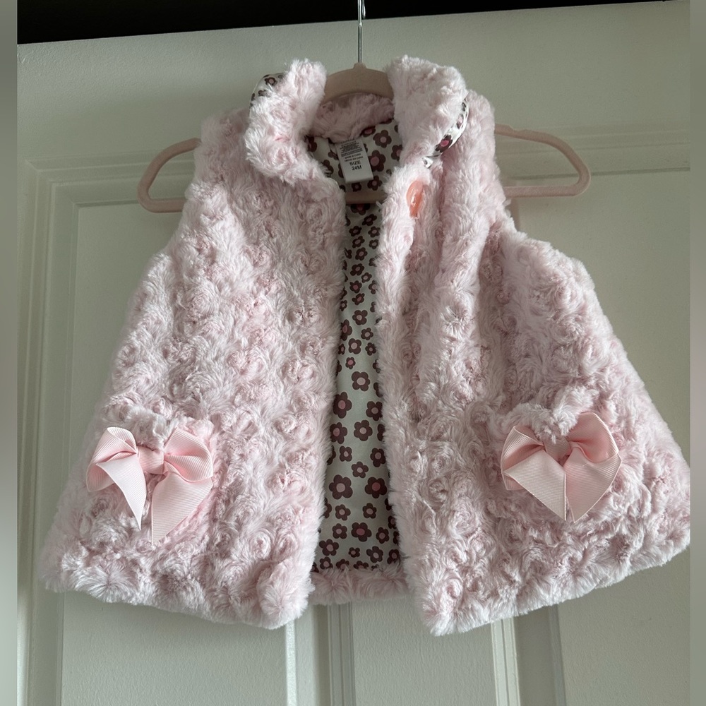 Pink Faux fur vest
